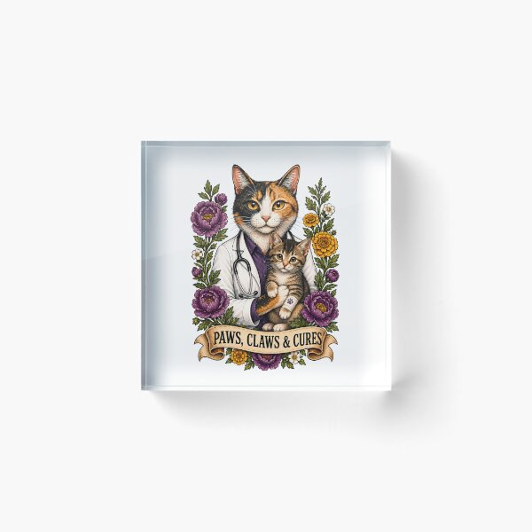 Item preview, Paws Claws Cures Vet Cat Art designed and sold by Old's Cool Cat Studio.