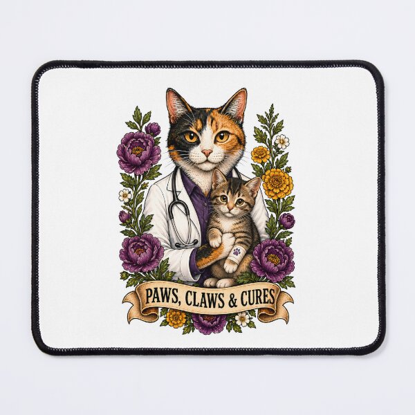 Item preview, Paws Claws Cures Vet Cat Art designed and sold by Old's Cool Cat Studio.