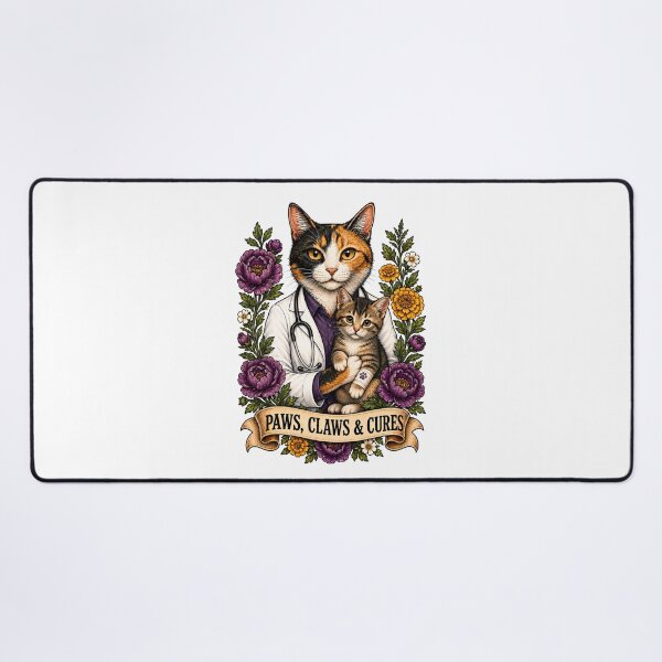 Item preview, Paws Claws Cures Vet Cat Art designed and sold by Old's Cool Cat Studio.