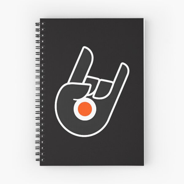 Item preview, Rock On Hand Gesture Orange Circle Black  designed and sold by KirkCarlton.