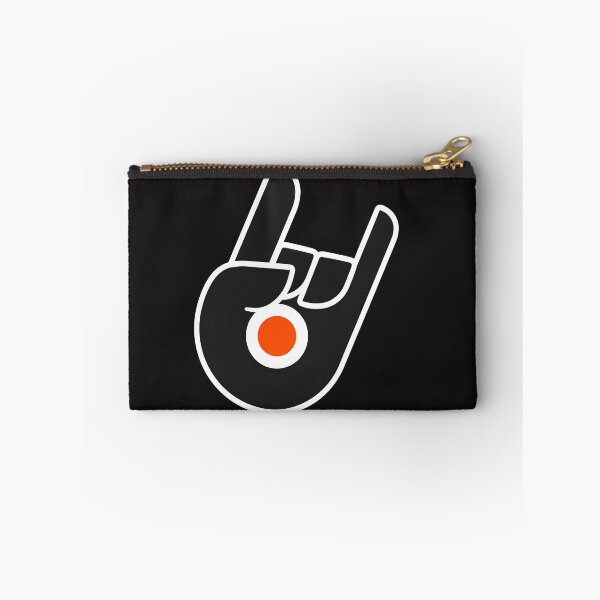 Item preview, Rock On Hand Gesture Orange Circle Black  designed and sold by KirkCarlton.