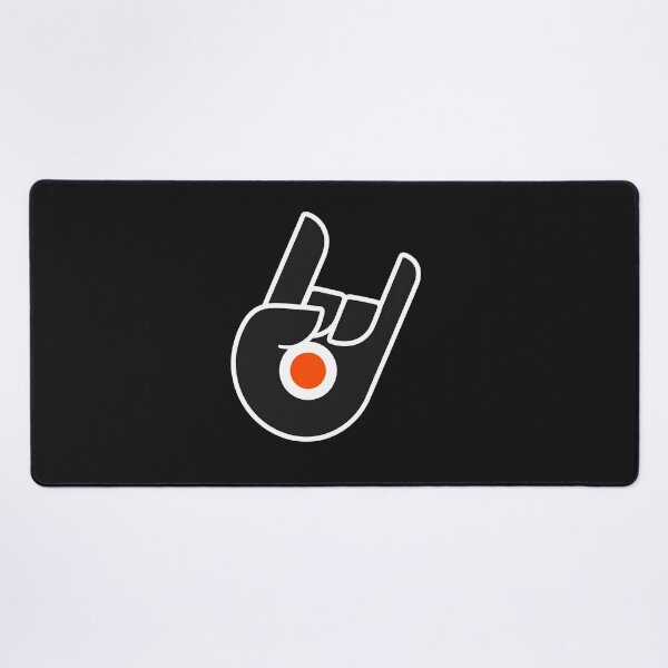 Item preview, Rock On Hand Gesture Orange Circle Black designed and sold by KirkCarlton.