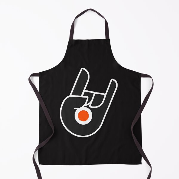 Item preview, Rock On Hand Gesture Orange Circle Black  designed and sold by KirkCarlton.