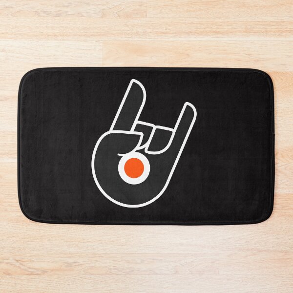 Item preview, Rock On Hand Gesture Orange Circle Black  designed and sold by KirkCarlton.