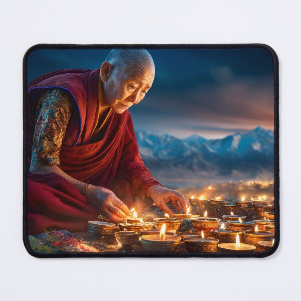 Item preview, Meditation and Light , A Serene Candlelit Scene designed and sold by Artessie.