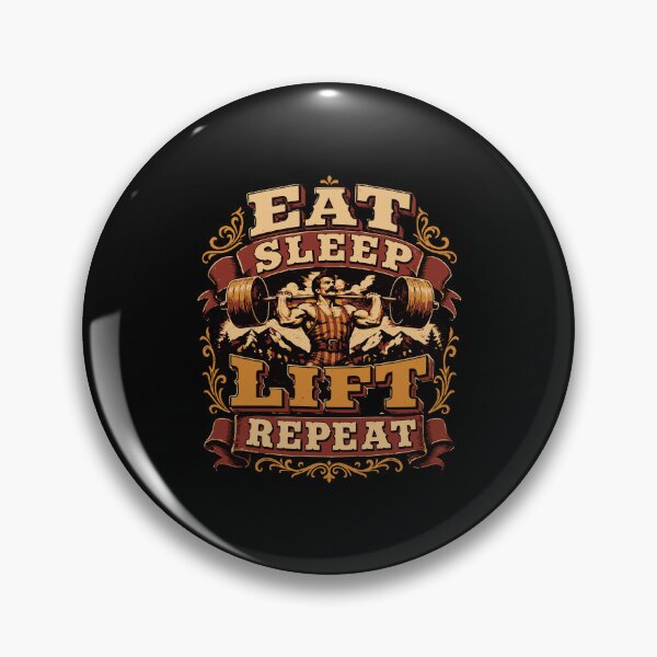 Item preview, EAT SLEEP LIFT REPEAT Retro Weightlifting Strength Training designed and sold by FeverVoid.