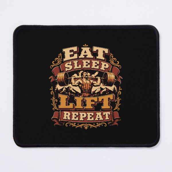 Item preview, EAT SLEEP LIFT REPEAT Retro Weightlifting Strength Training designed and sold by FeverVoid.