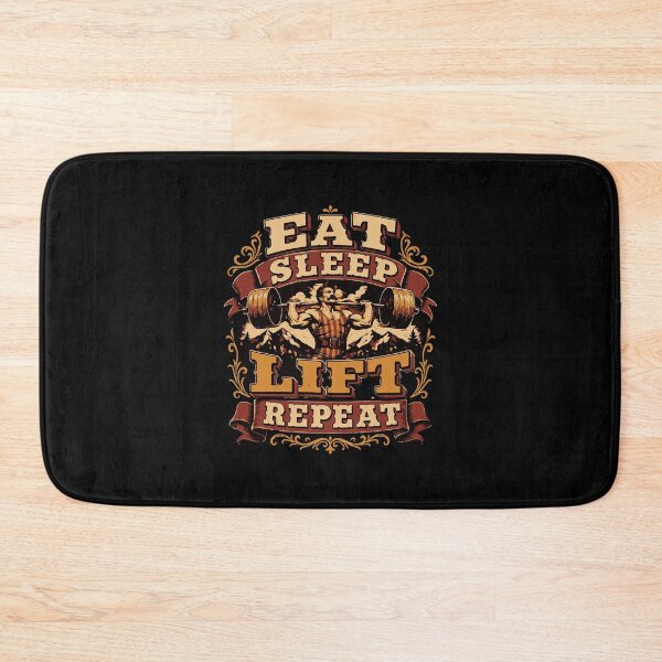 Item preview, EAT SLEEP LIFT REPEAT Retro Weightlifting Strength Training designed and sold by FeverVoid.