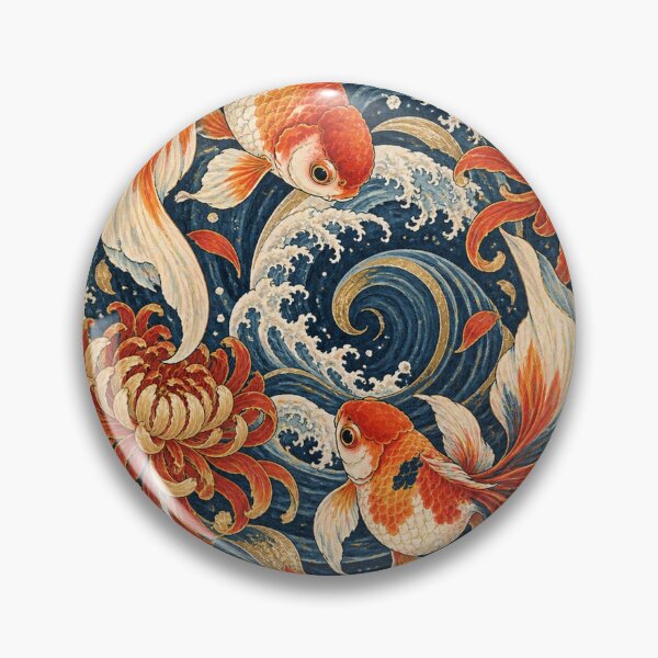 Item preview, Fancy Goldfish Swimming Through Ocean Waves designed and sold by SiripornSeaynng.