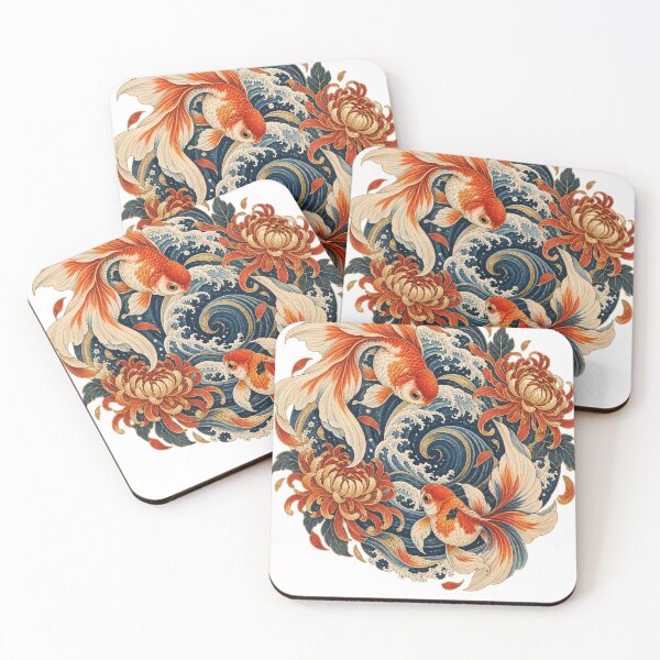 Item preview, Fancy Goldfish Swimming Through Ocean Waves designed and sold by SiripornSeaynng.