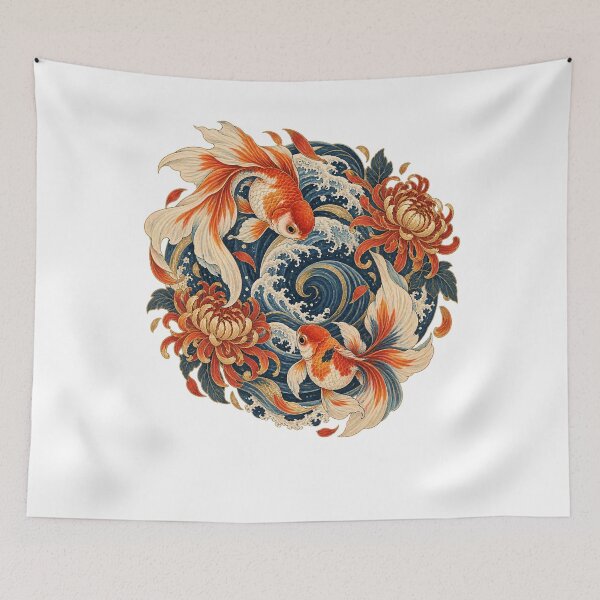 Item preview, Fancy Goldfish Swimming Through Ocean Waves designed and sold by SiripornSeaynng.
