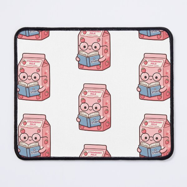 Artikelvorschau, Niedlicher Lernbegleiter mit Erdbeermilch – Kawaii-Schulaufkleber in Rosa entworfen und verkauft von Kiralemon.