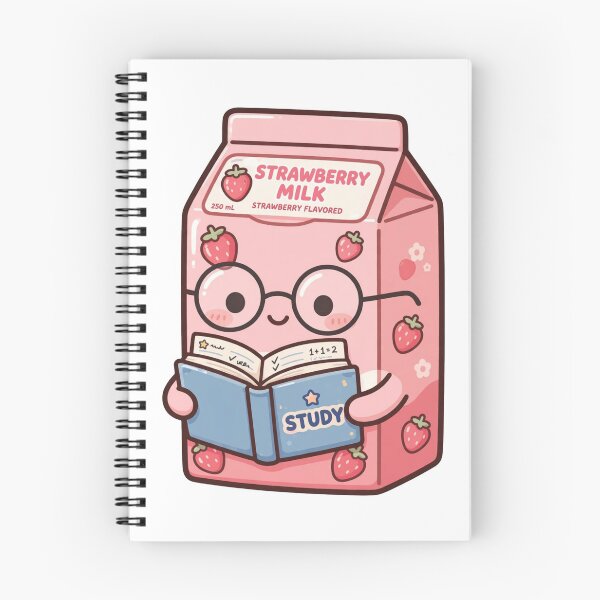 Item preview, Cute Strawberry Milk Study Buddy – Kawaii Pink School Sticker designed and sold by Kiralemon.