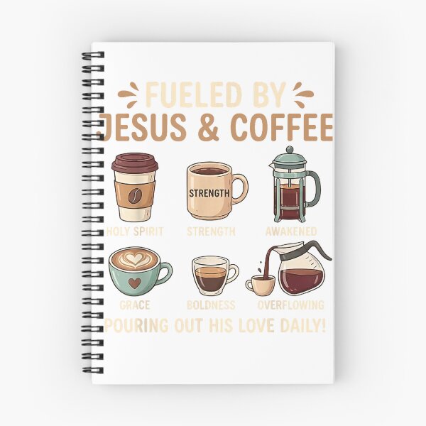 Item preview, Fueled by Jesus & Coffee Pouring Out His Love Daily T-Shirt designed and sold by gidget-gadget.