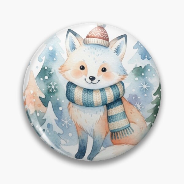 Item preview, Cute Winter Fox Watercolor Christmas Forest designed and sold by ZyVoAli.