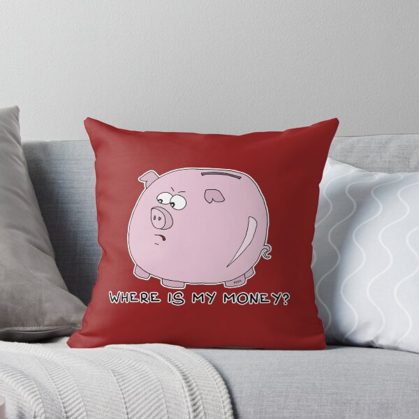 Item preview, Where Is My Money Sticker | Funny Piggy Bank Financial Meme designed and sold by MyxaART.