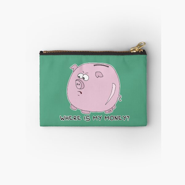 Item preview, Where Is My Money Sticker | Funny Piggy Bank Financial Meme designed and sold by MyxaART.