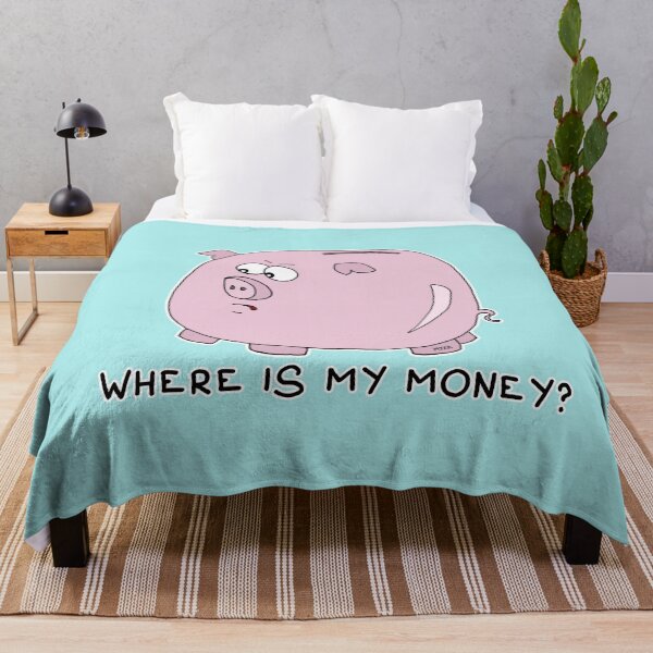 Item preview, Where Is My Money Sticker | Funny Piggy Bank Financial Meme designed and sold by MyxaART.