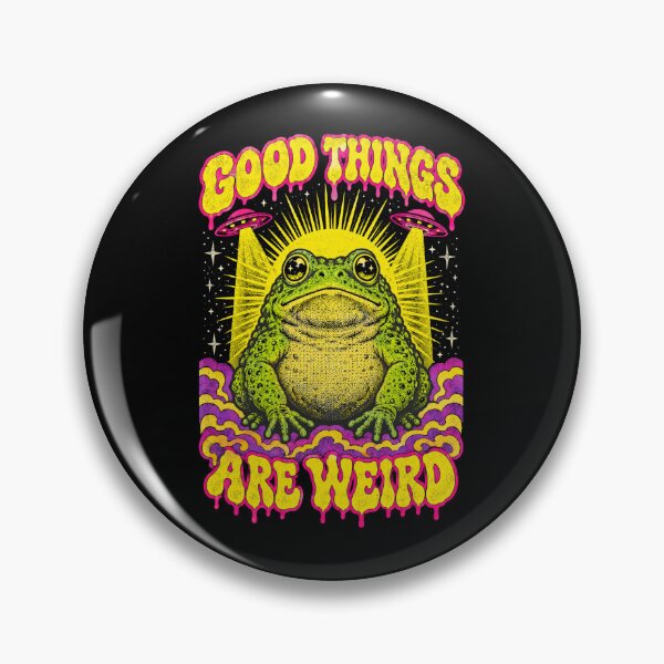 Item preview, Good Things Are Weird Cosmic Toad UFO Psychedelic Design designed and sold by Yellowriversss.