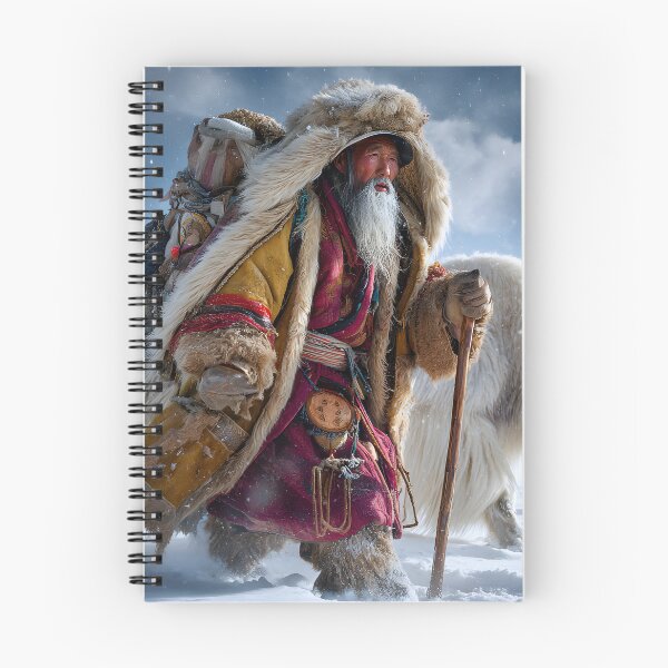 Item preview, Elderly Yeti Herder in Snowy Landscape with Yak designed and sold by Artessie.