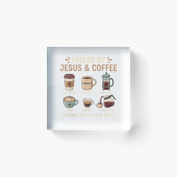 Item preview, Fueled by Jesus & Coffee Pouring Out His Love Daily T-Shirt designed and sold by gidget-gadget.
