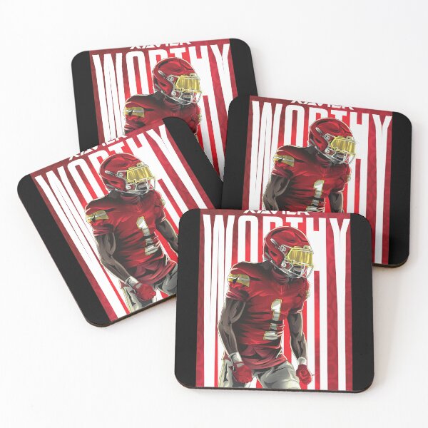 Item preview, Xavier Worthy Red White Football Star Art designed and sold by AkeeQuitzonhkl.