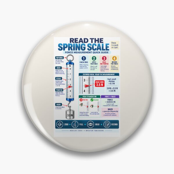 Item preview, Read the Spring Scale – Force Measurement Science Classroom Poster designed and sold by astersgraphics.