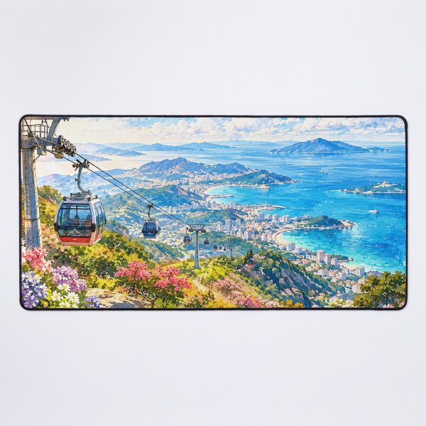 Item preview, Cable Car Coastal Mountain Landscape Painting designed and sold by Mhop2.