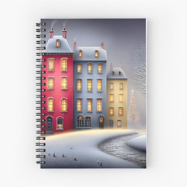 Item preview, Charming Winter Town with Festive Decor and Trees designed and sold by Artessie.