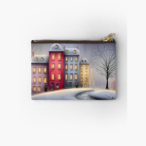 Item preview, Charming Winter Town with Festive Decor and Trees designed and sold by Artessie.