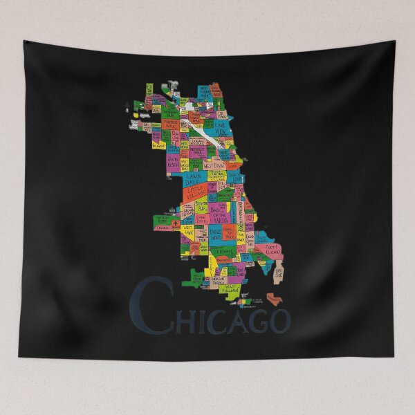 Item preview, Chicago Neighborhood Map designed and sold by ChoiceFreedom.