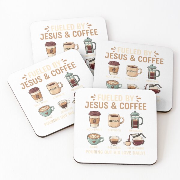 Item preview, Fueled by Jesus & Coffee Pouring Out His Love Daily T-Shirt designed and sold by gidget-gadget.