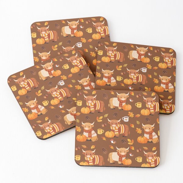 Item preview, Cozy Autumn Highland Cows designed and sold by DumpsterSage.