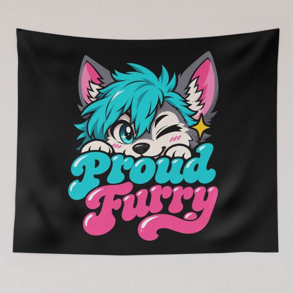Item preview, Proud Furry Cute Kawaii Wolf Fandom Design designed and sold by Yellowriversss.