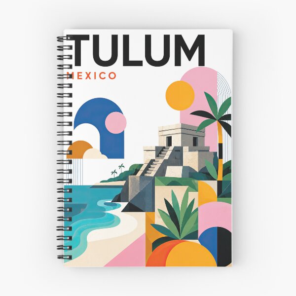 Item preview, Colorful geometric travel poster depicting Tulum, Mexico, with designed and sold by ckybe.