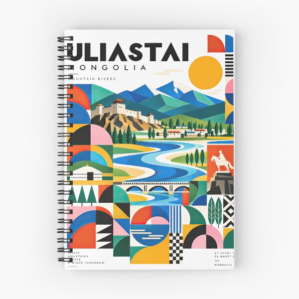 Item preview, Colorful geometric travel poster for Uliastai, Mongolia, featuri designed and sold by ckybe.