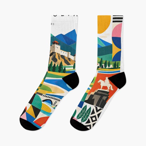 Item preview, Colorful geometric travel poster for Uliastai, Mongolia, featuri designed and sold by ckybe.