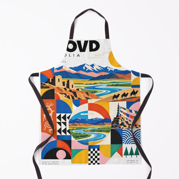 Item preview, Colorful geometric poster depicting Mongolian mountains, river v designed and sold by ckybe.