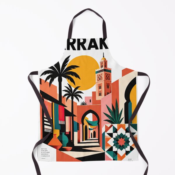 Item preview, Marrakech Morocco travel poster featuring a mosque minaret, designed and sold by ckybe.