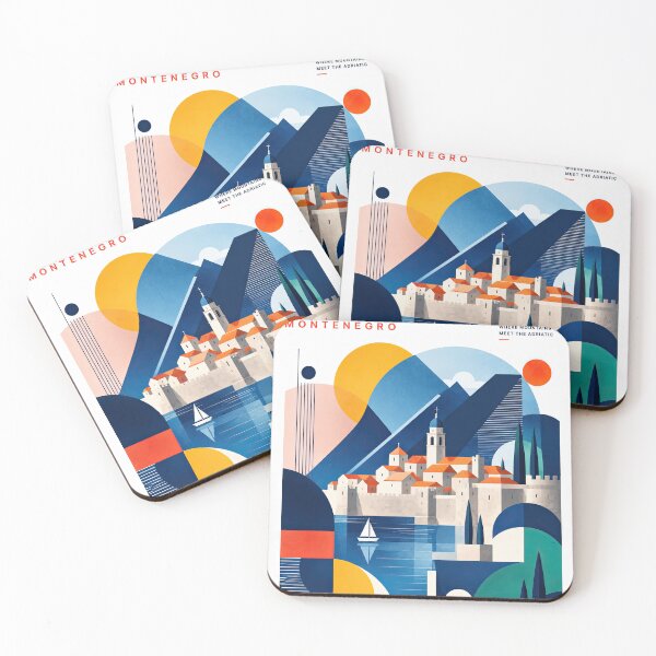 Item preview, Geometric travel poster illustrating Kotor, Montenegro, with a designed and sold by ckybe.