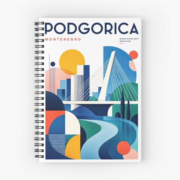 Item preview, Abstract geometric poster featuring Podgorica, Montenegro, with designed and sold by ckybe.