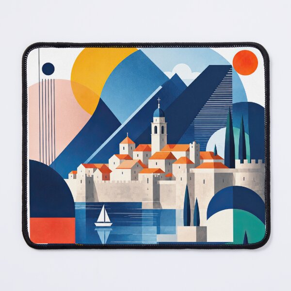 Item preview, Geometric travel poster illustrating Kotor, Montenegro, with a designed and sold by ckybe.
