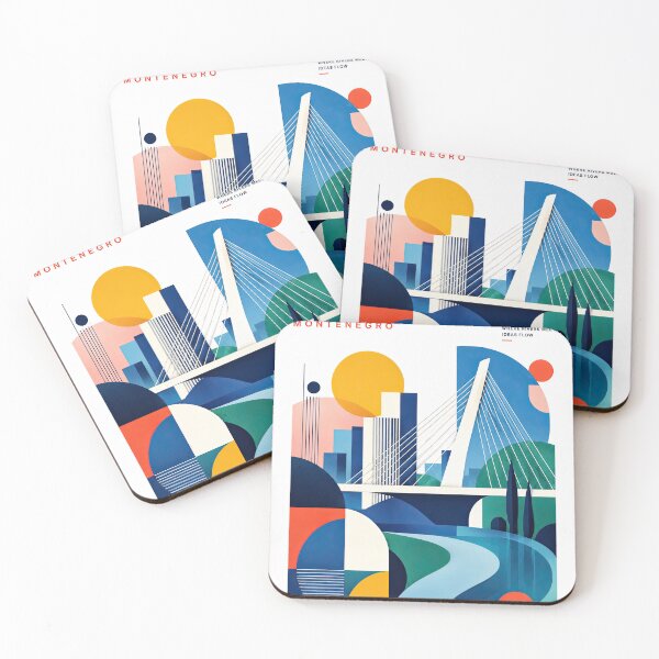 Item preview, Abstract geometric poster featuring Podgorica, Montenegro, with designed and sold by ckybe.