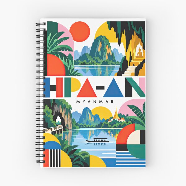 Item preview, Colorful illustrated Myanmar travel poster featuring tropical fo designed and sold by ckybe.