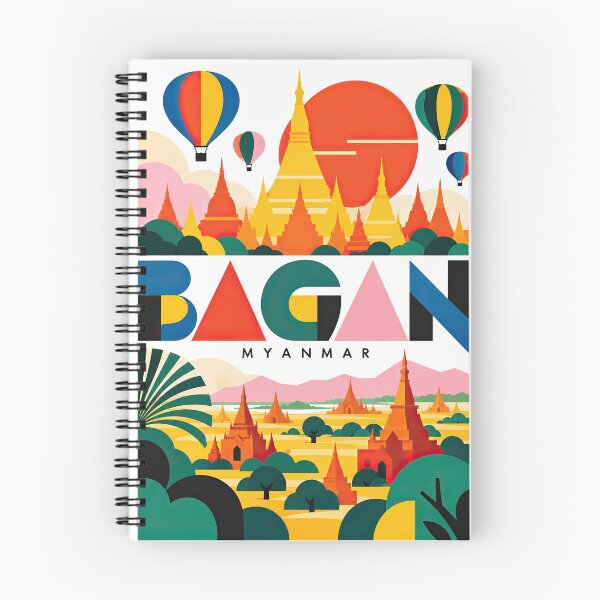 Item preview, Colorful illustrated Myanmar travel poster featuring pagodas, ho designed and sold by ckybe.
