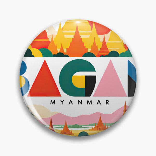 Item preview, Colorful illustrated Myanmar travel poster featuring pagodas, ho designed and sold by ckybe.