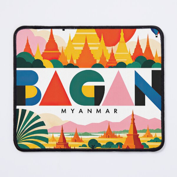 Item preview, Colorful illustrated Myanmar travel poster featuring pagodas, ho designed and sold by ckybe.