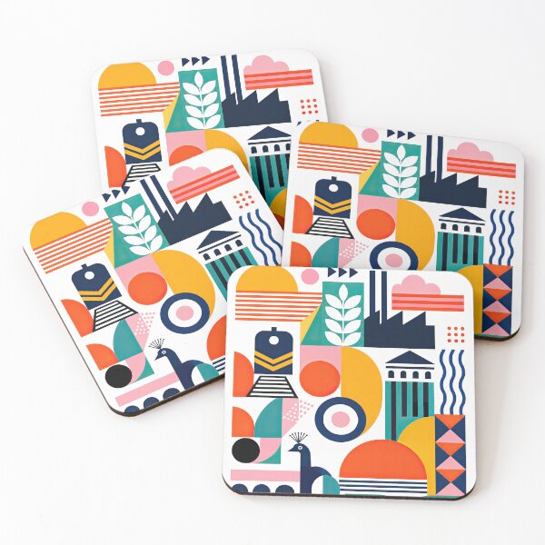 Item preview, Colorful geometric poster celebrating Biratnagar, Nepal, with ab designed and sold by ckybe.