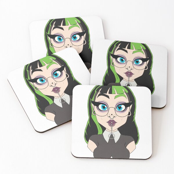 Item preview, Hey Boobs Green Heart Goth Girl designed and sold by EmilyBoo-Draws.