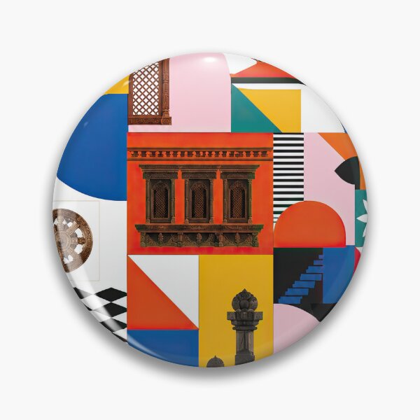 Item preview, Colorful geometric poster celebrating Lalitpur, Nepal, featuring designed and sold by ckybe.